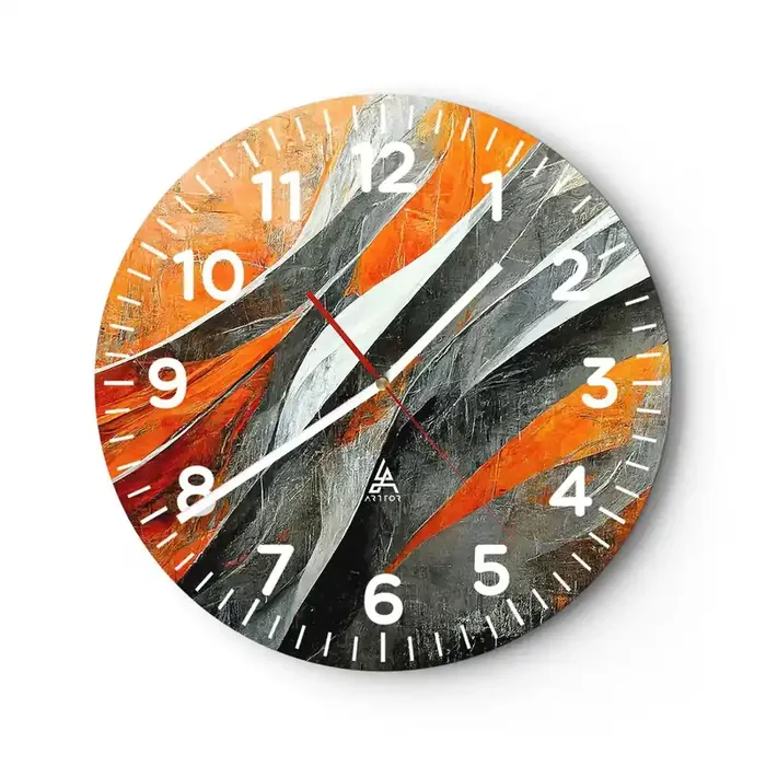 Reloj de pared – Reloj de vidrio – Calor y frío – 40×40 cm