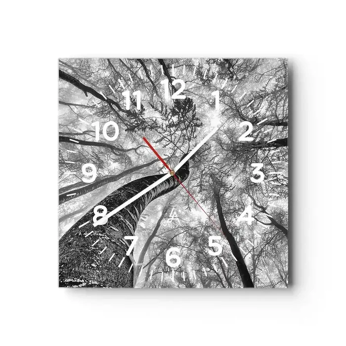 Reloj de pared – Reloj de vidrio – Carrera hacia la luz – 40×40 cm