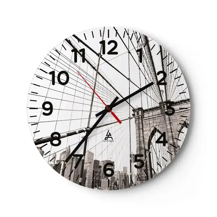 Reloj de pared – Reloj de vidrio – Catedral de Nueva York – 40×40 cm