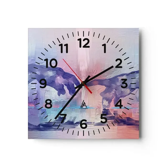 Reloj de pared – Reloj de vidrio – Chispa divina de vida – 30×30 cm