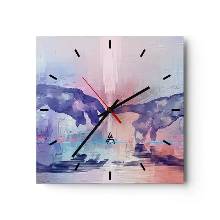 Reloj de pared – Reloj de vidrio – Chispa divina de vida – 40×40 cm