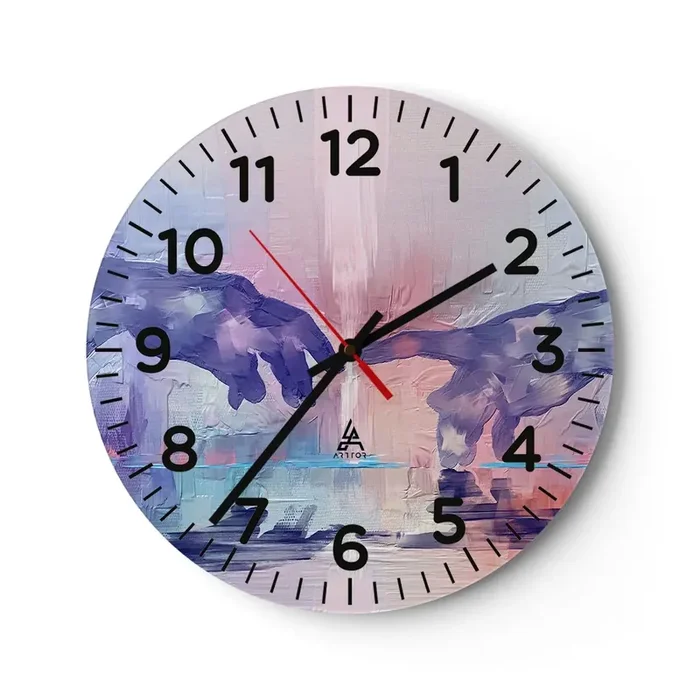 Reloj de pared – Reloj de vidrio – Chispa divina de vida – 40×40 cm