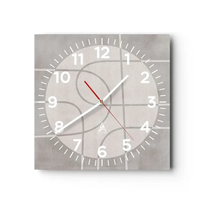 Reloj de pared – Reloj de vidrio – Circular y rectilíneo – 40×40 cm