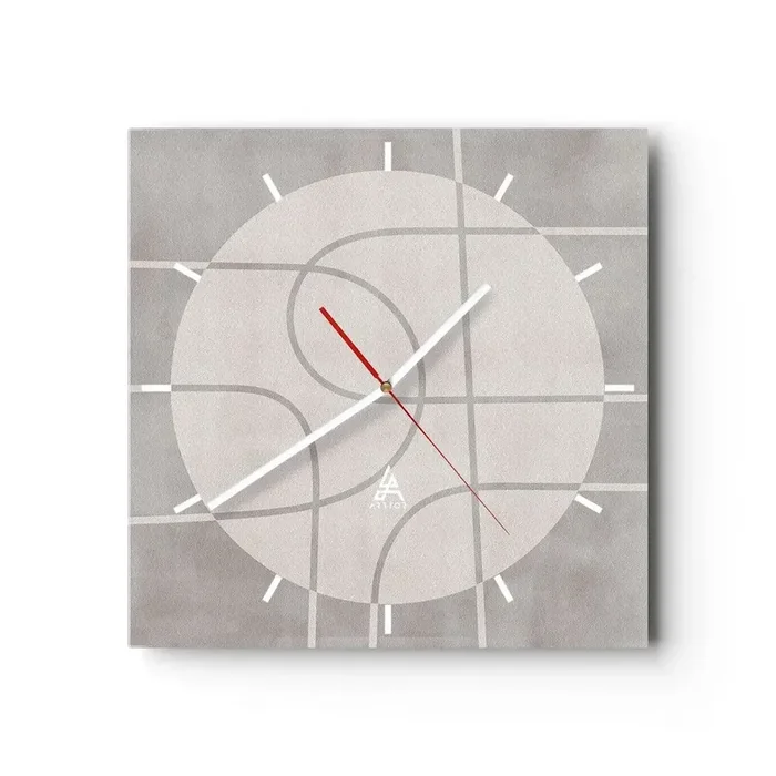 Reloj de pared – Reloj de vidrio – Circular y rectilíneo – 40×40 cm