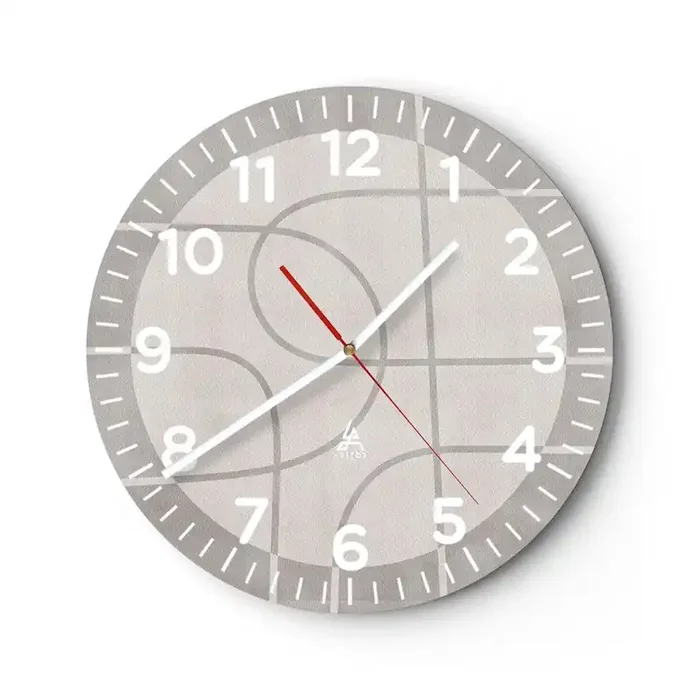 Reloj de pared – Reloj de vidrio – Circular y rectilíneo – 40×40 cm