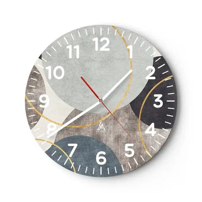 Reloj de pared – Reloj de vidrio – Círculo tras círculo – 40×40 cm