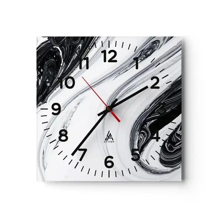 Reloj de pared – Reloj de vidrio – Combinando opuestos – 40×40 cm