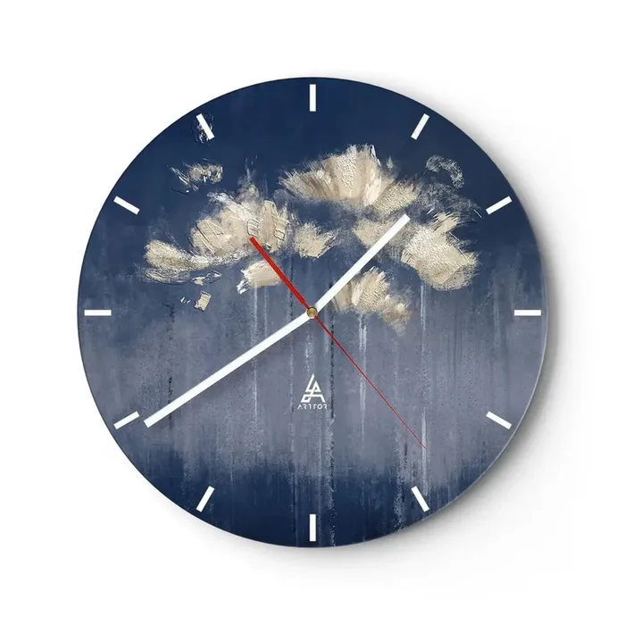 Reloj de pared – Reloj de vidrio – Como pétalos al viento – 40×40 cm