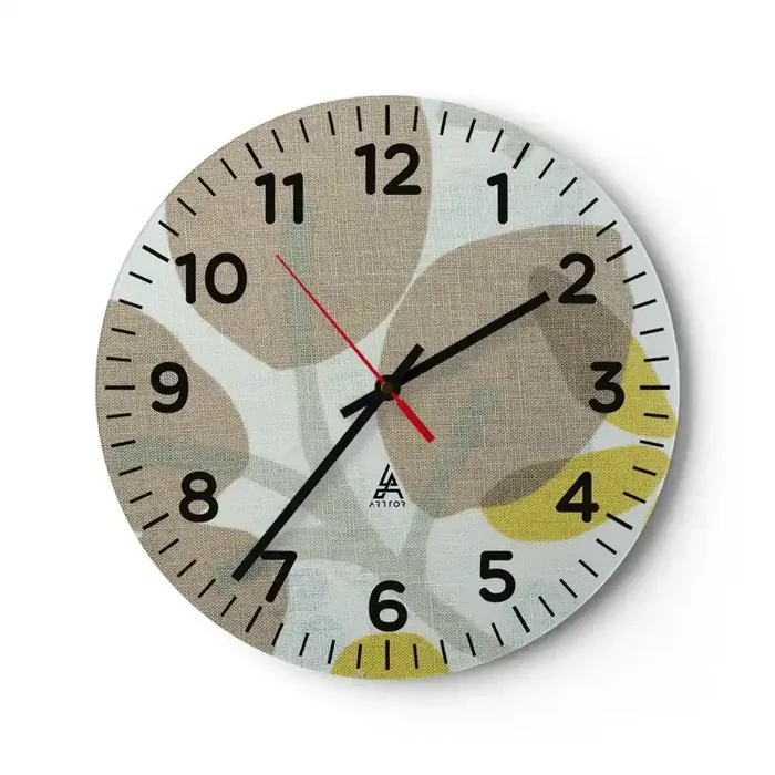 Reloj de pared – Reloj de vidrio – Composición a pleno sol – 30×30 cm