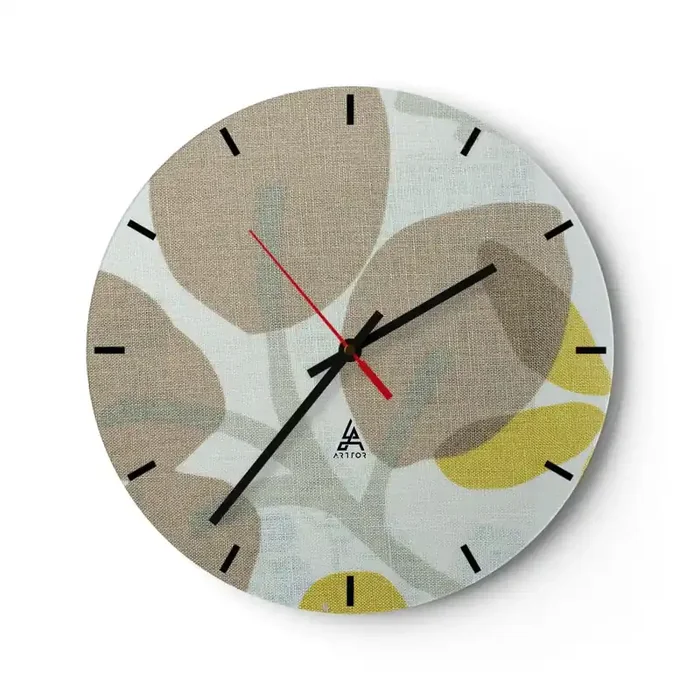Reloj de pared – Reloj de vidrio – Composición a pleno sol – 40×40 cm