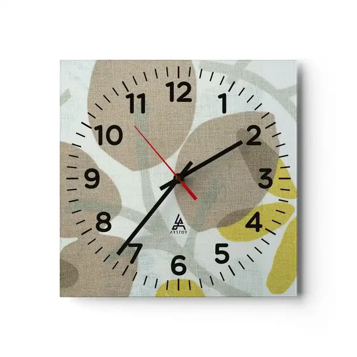 Reloj de pared – Reloj de vidrio – Composición a pleno sol – 40×40 cm