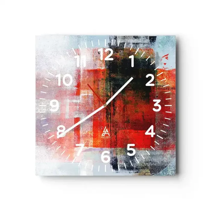 Reloj de pared – Reloj de vidrio – Composición brillante – 30×30 cm