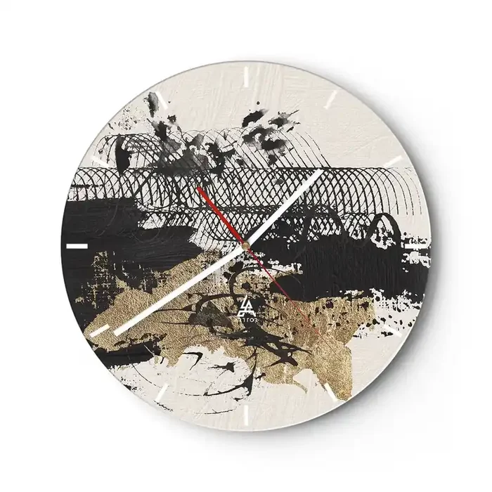 Reloj de pared – Reloj de vidrio – Composición con pasión – 40×40 cm