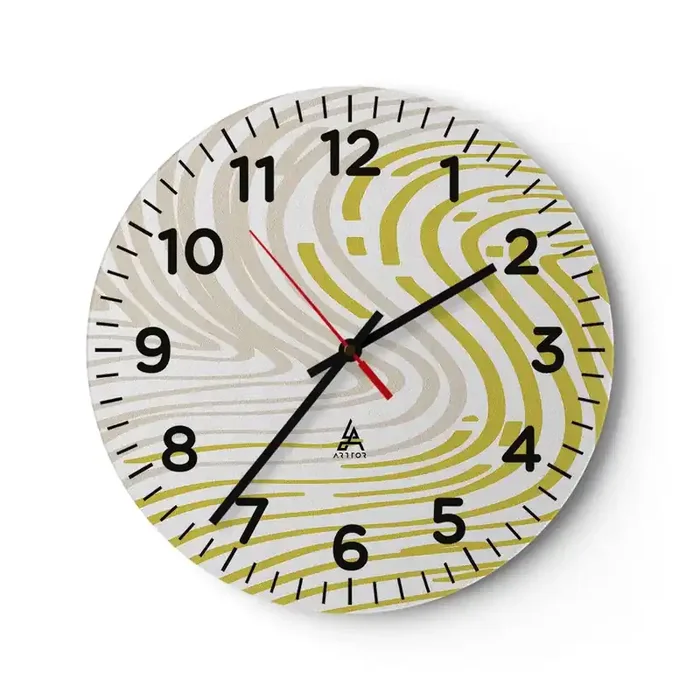 Reloj de pared – Reloj de vidrio – Composición curvada – 40×40 cm
