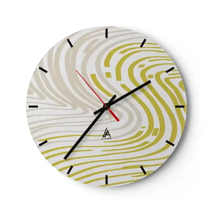 Reloj de pared – Reloj de vidrio – Composición curvada – 40×40 cm