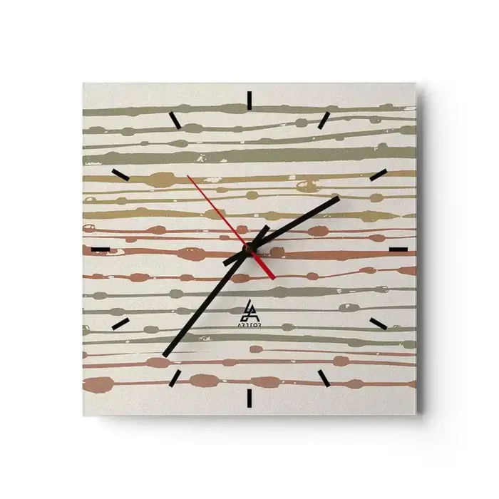 Reloj de pared – Reloj de vidrio – Composición de notas musicales – 40×40 cm