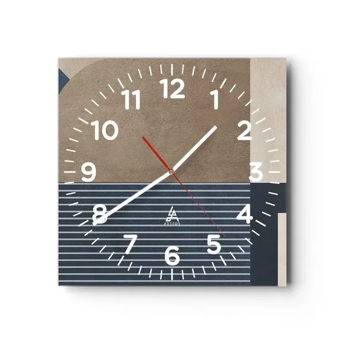 Reloj de pared – Reloj de vidrio – Composición de sencillez y redondez – 30×30 cm