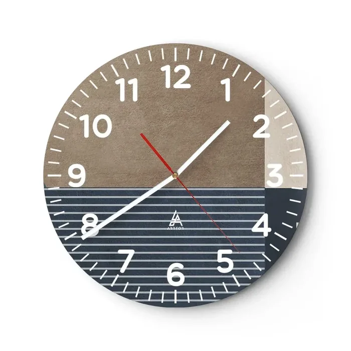 Reloj de pared – Reloj de vidrio – Composición de sencillez y redondez – 40×40 cm