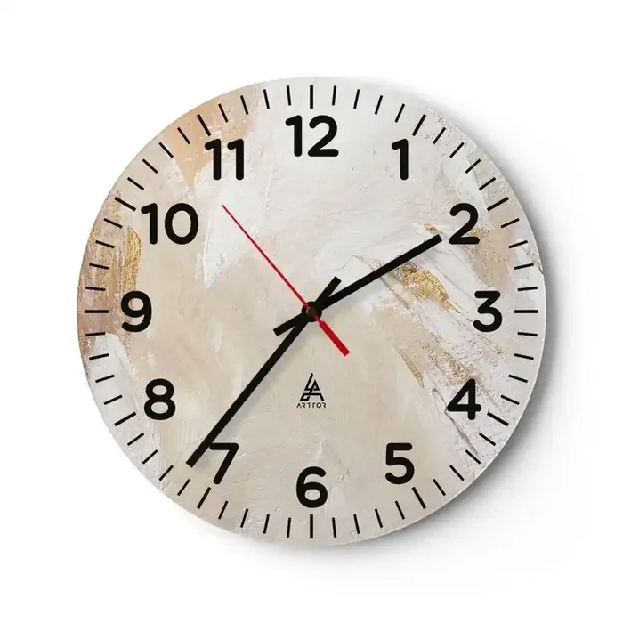 Reloj de pared – Reloj de vidrio – Composición en pastel – 40×40 cm