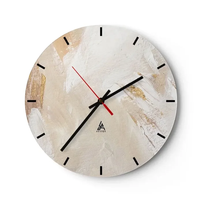 Reloj de pared – Reloj de vidrio – Composición en pastel – 40×40 cm