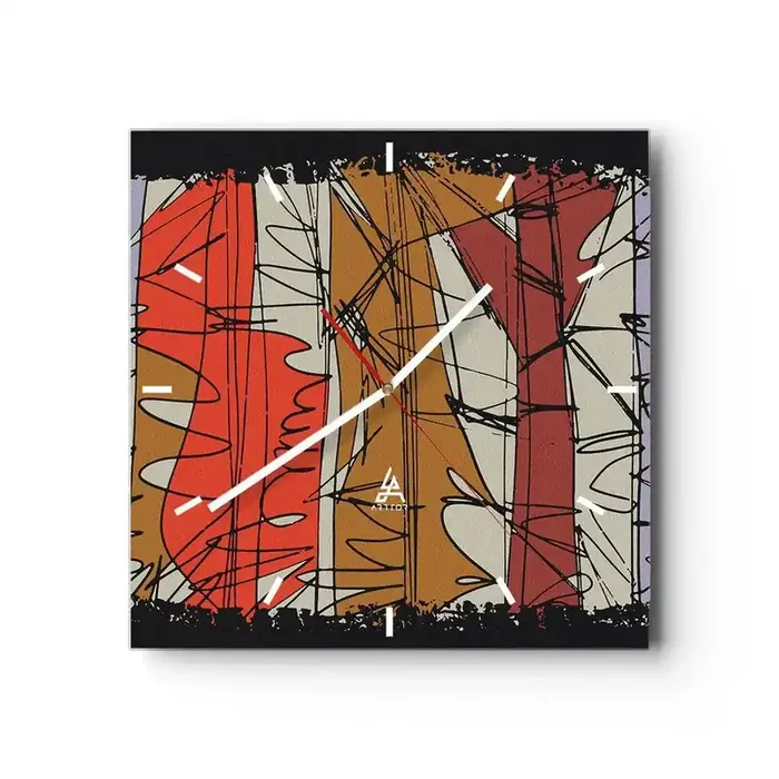 Reloj de pared – Reloj de vidrio – Composición espontánea – 40×40 cm