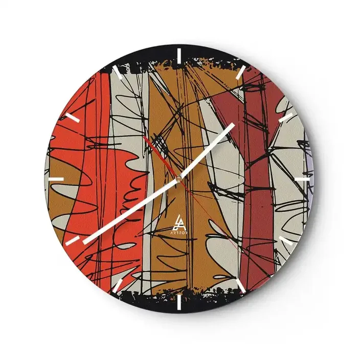 Reloj de pared – Reloj de vidrio – Composición espontánea – 40×40 cm