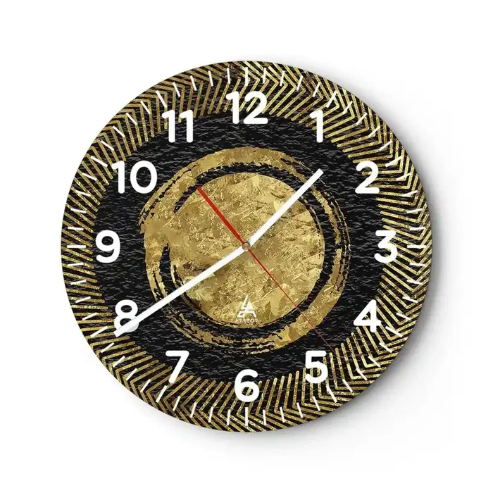 Reloj de pared – Reloj de vidrio – Composición glamour – 30×30 cm