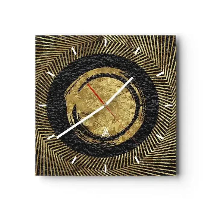 Reloj de pared – Reloj de vidrio – Composición glamour – 40×40 cm