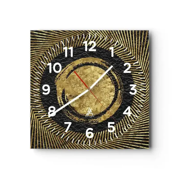 Reloj de pared – Reloj de vidrio – Composición glamour – 40×40 cm