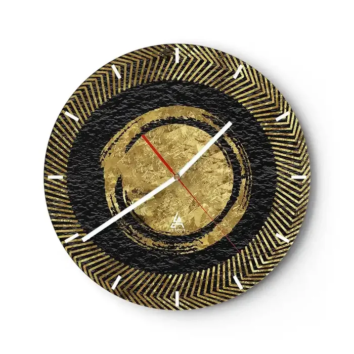 Reloj de pared – Reloj de vidrio – Composición glamour – 40×40 cm