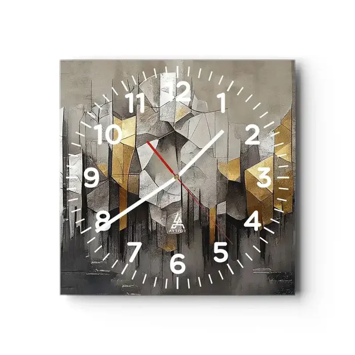 Reloj de pared – Reloj de vidrio – Composición hecha de hielo y luz – 30×30 cm