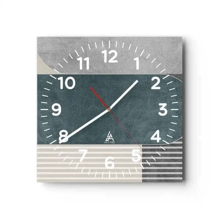 Reloj de pared – Reloj de vidrio – Composición horizontal – 40×40 cm