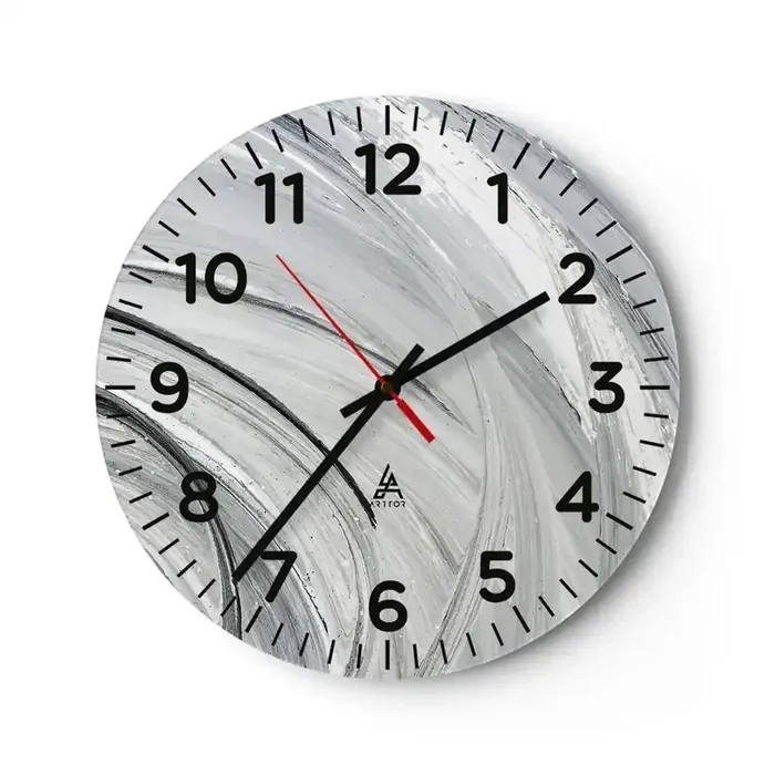 Reloj de pared – Reloj de vidrio – Composición orbital – 30×30 cm