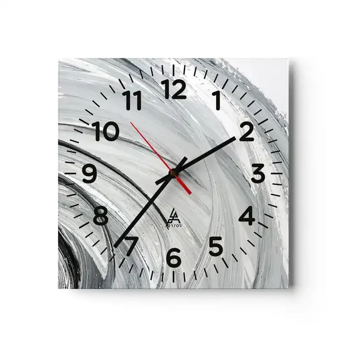 Reloj de pared – Reloj de vidrio – Composición orbital – 30×30 cm
