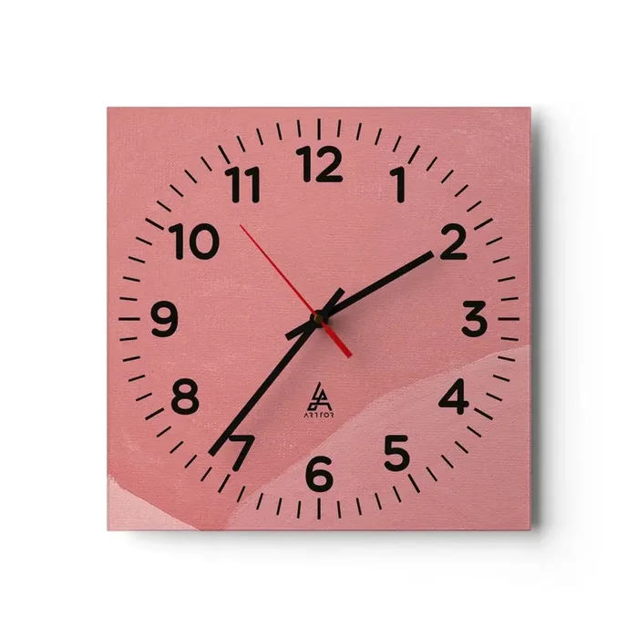 Reloj de pared – Reloj de vidrio – Composición orgánica en rosa – 40×40 cm