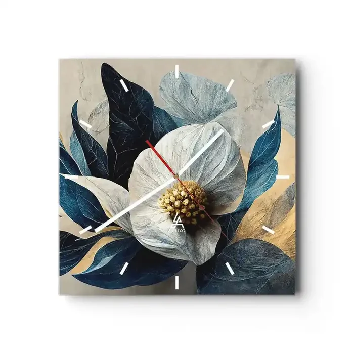 Reloj de pared – Reloj de vidrio – Con un corazón de oro – 40×40 cm