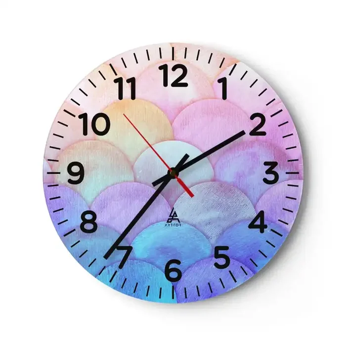 Reloj de pared – Reloj de vidrio – Concha de perla – 30×30 cm