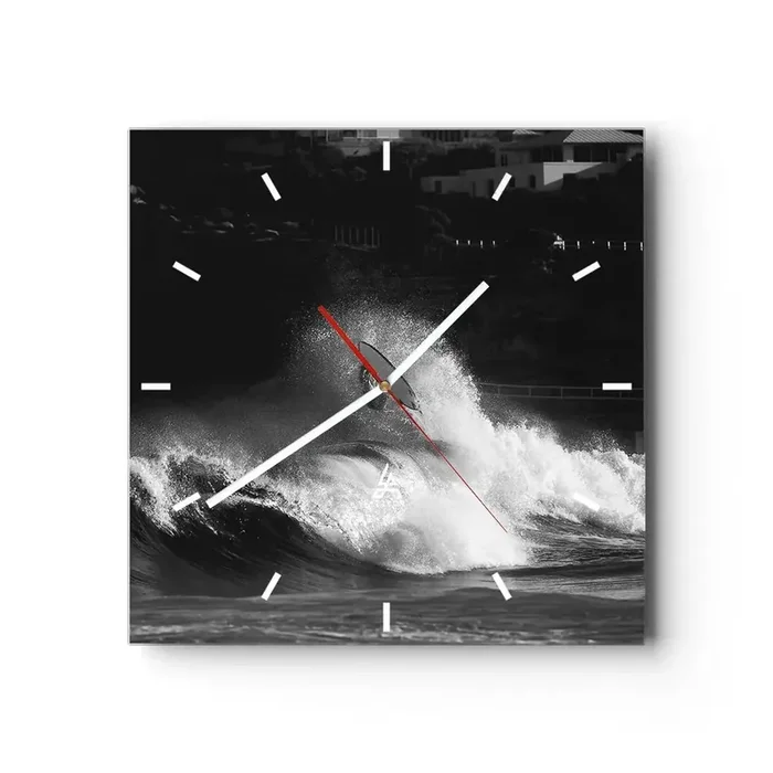 Reloj de pared – Reloj de vidrio – Desafío aceptado – 40×40 cm
