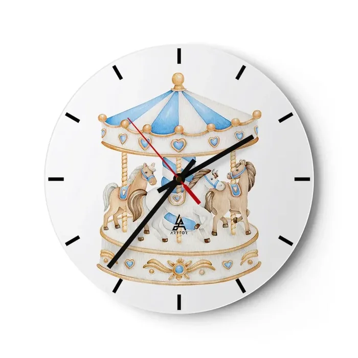 Reloj de pared – Reloj de vidrio – Dulce infancia – 40×40 cm