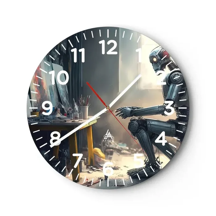 Reloj de pared – Reloj de vidrio – El acto de creación – 30×30 cm