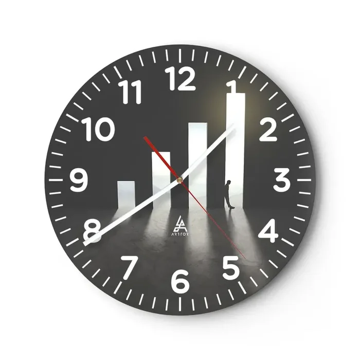 Reloj de pared – Reloj de vidrio – El camino del éxito – 40×40 cm