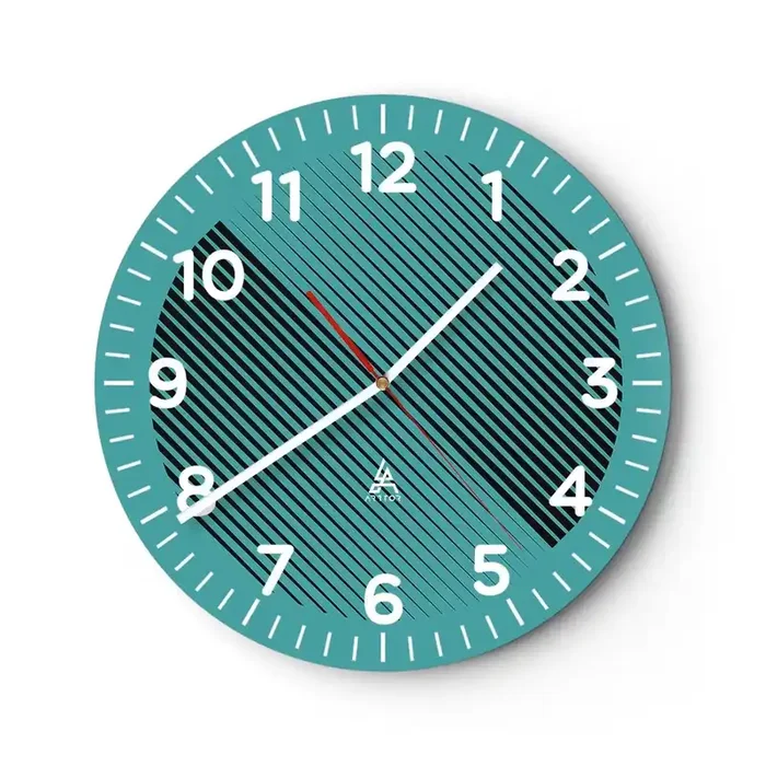 Reloj de pared – Reloj de vidrio – El círculo una variación geométrica – 40×40 cm