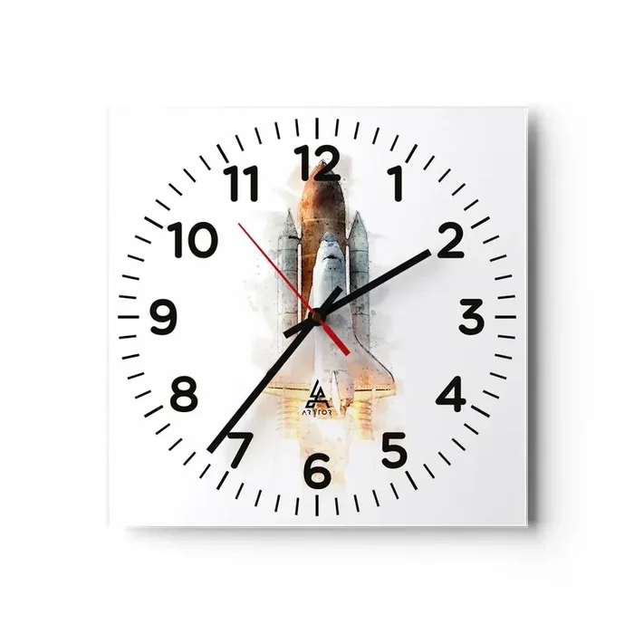 Reloj de pared – Reloj de vidrio – El comienzo de la exploración – 30×30 cm