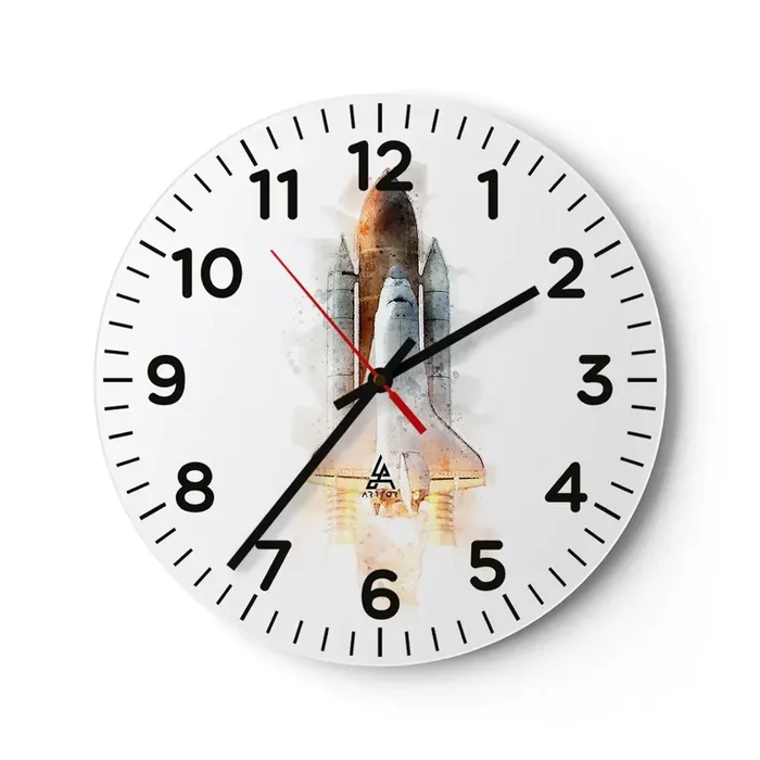Reloj de pared – Reloj de vidrio – El comienzo de la exploración – 30×30 cm
