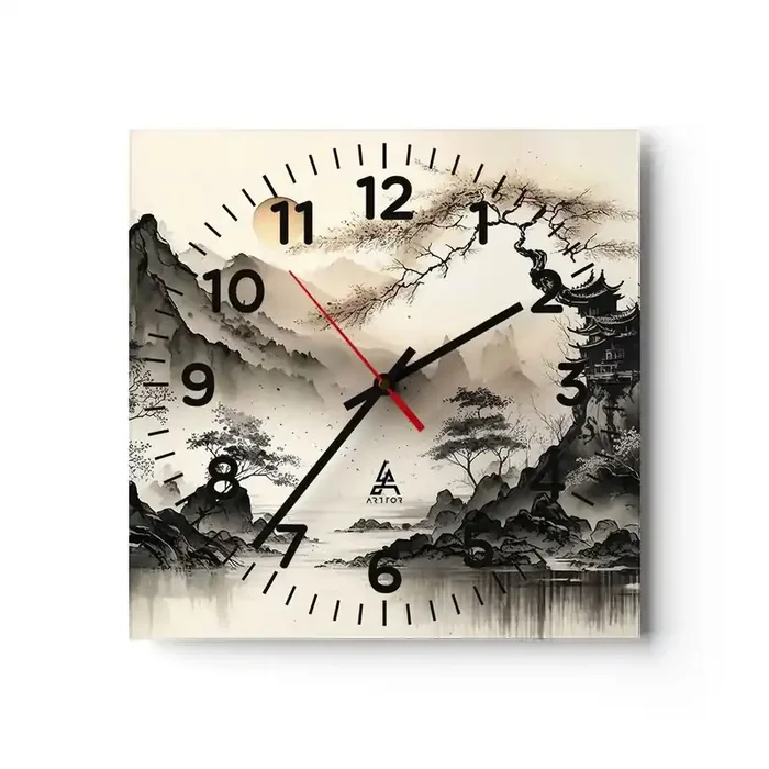 Reloj de pared – Reloj de vidrio – El encanto único de Oriente – 30×30 cm