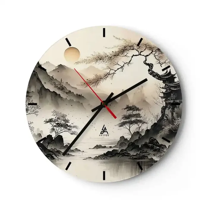 Reloj de pared – Reloj de vidrio – El encanto único de Oriente – 40×40 cm