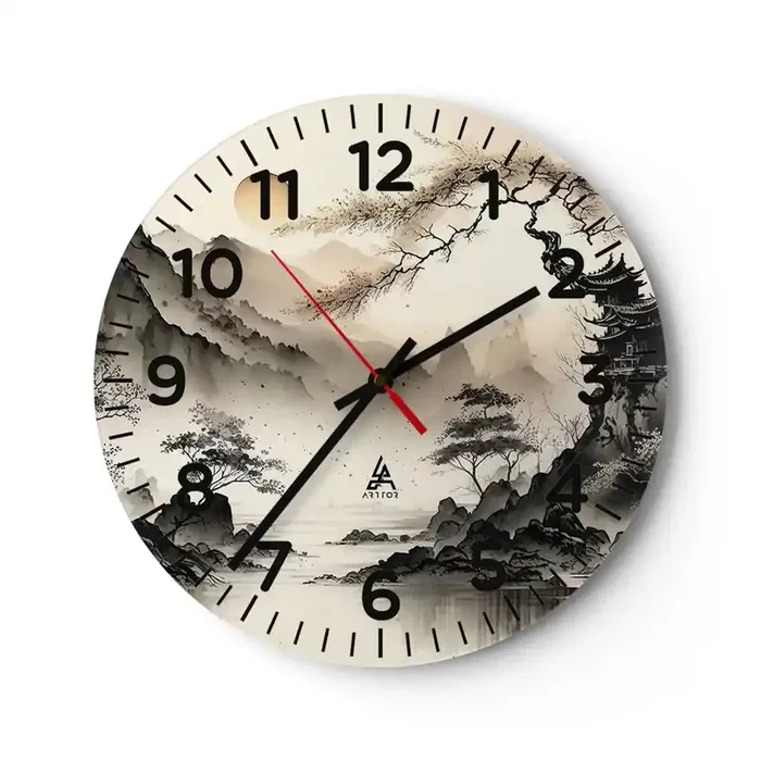 Reloj de pared – Reloj de vidrio – El encanto único de Oriente – 40×40 cm
