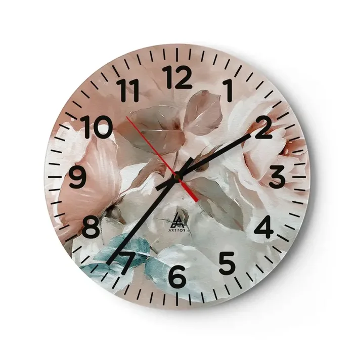 Reloj de pared – Reloj de vidrio – El espíritu del romanticismo – 40×40 cm