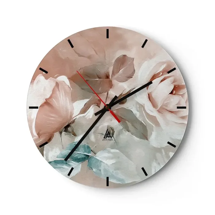 Reloj de pared – Reloj de vidrio – El espíritu del romanticismo – 40×40 cm