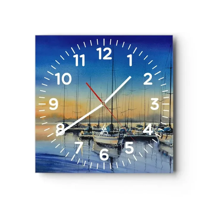 Reloj de pared – Reloj de vidrio – El final de un buen día – 30×30 cm